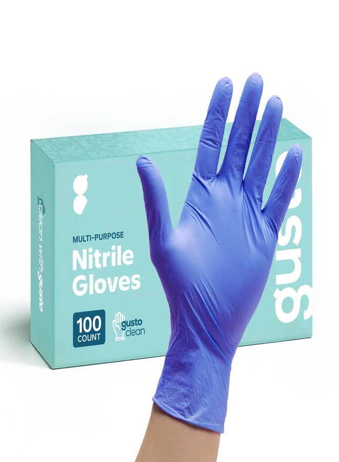 GUSTO [100 Count Blue Nitrile Gloves, Disposable Gloves – 4 Mil, Latex & Rubber Free, Non-Sterile Powder-Free - Large (Formerly Comfy Package) - Image 1